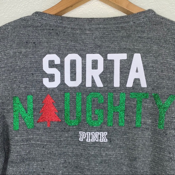 VS PINK Christmas Henley Thermal Sleepshirt Dress - Picture 6 of 8